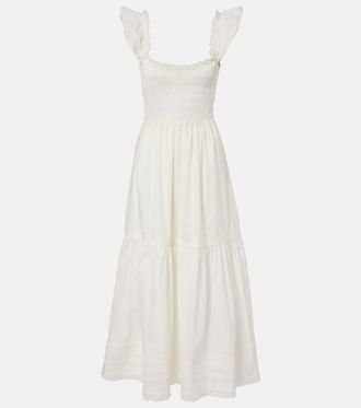 Faithfull The Brand Valentina shirred cotton maxi dress