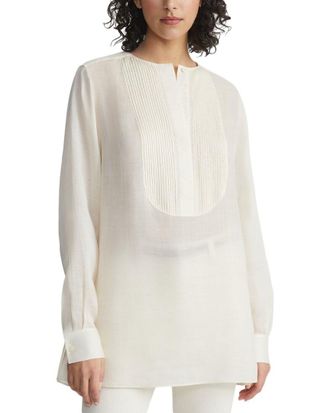 Lafayette 148 New York Pintuck Bib Popover Blouse