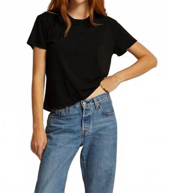 perfectwhitetee Harley Cotton Boxy Crewneck Tee In True Black