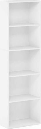 None Furinno 11055 Librerie, Legno, Bianco, 5 scomparti