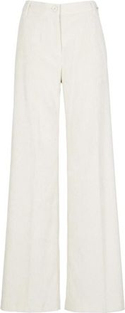 Herno Pantaloni Palazzo in Velluto a Coste - - Trousers - Donna - Bianco - S