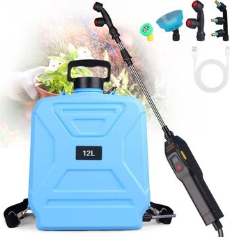 OEM Pulverizador El&eacute;ctrico, Pulverizador De Jard&iacute;n Con 4 Boquillas, Lanza Retr&aacute;ctil, Pulverizador De Jard&iacute;n Recargable Por Usb Con Correa Para El Hombro, 