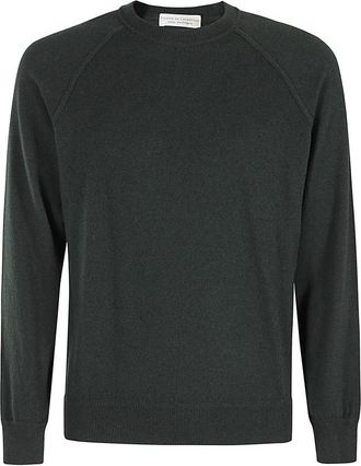 FILIPPO DE LAURENTIIS Round-neck Knitwear, male, Green, Size: XL Stylish Sweatshirt Necklace