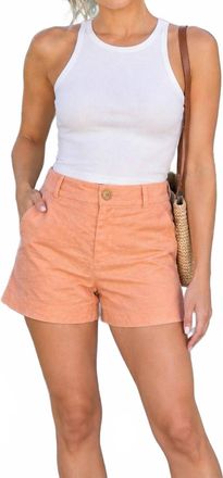Vince Linen Blend Shorts In Orange