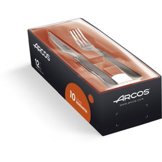 Arcos Set coltello e forchetta Lombo Arcos Tavolo 378100 monoblocco monoblocco monoblocco in acciaio inox, lama 11 cm in confezione regalo 12 pezzi
