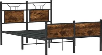 vidaXL Bed Frame without Mattress Smoked Oak 120x190 cm Small Double Engineered Wood vidaXL