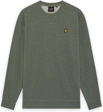 Lyle & Scott Tri Marl Raglan Sweatshirt - Heren - Sweatshirts - Groen - L - Leer - Hoodies & sweatvesten