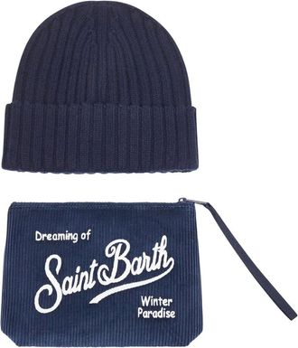 MC2 Saint Barth embroidered beanie pouch (set of two) - Blue