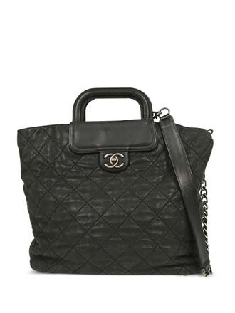 Chanel 2011 The Mix Shopping Iridescent quilted tote bag - women - CALFSKIN - One Size - Black