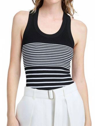 Proenza Schouler Roberts Rib Top In Black Multi