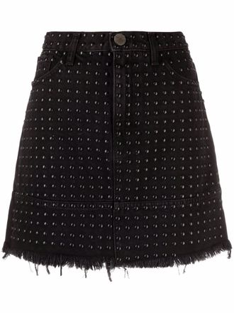 Pinko Laredo mini-rok met franje en studs - Zwart