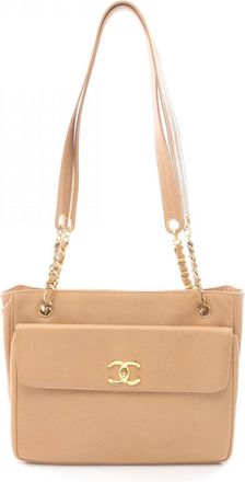 Chanel Beige Leather Tote Bag (Pre-Owned)
