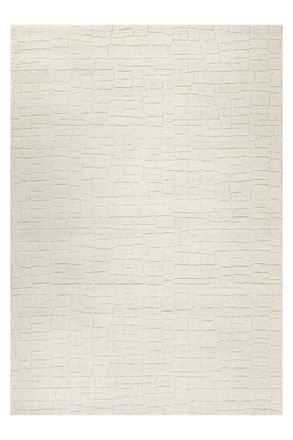 Wecon Home Alfombra beige tejida a mano con relieve 240x340