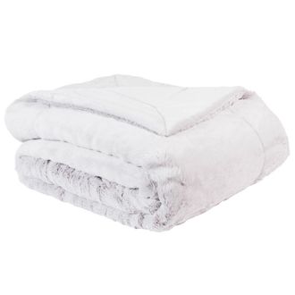 Maisons du monde Manta de imitaci&oacute;n a piel gris 150x180 cm