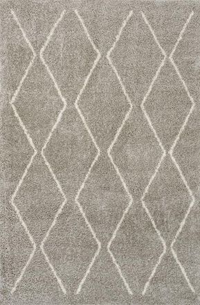 Jonathan Y Designs Catala Moroccan Diamond Shag Area Rug in Gray/ivory at Nordstrom, Size 2Ft 0In X 8Ft 0In