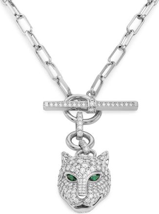 Melinda Maria Jaguar Samantha Link Chain Necklace in Silver-White at Nordstrom