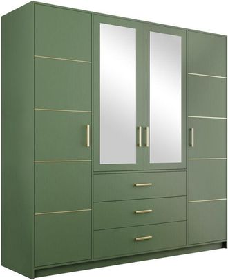 Mirjan24 Armario Delbalo 101, Verde, 200x196x58cm, Puertas De Armario: Con Bisagras, N&uacute;mero De Estantes: 8