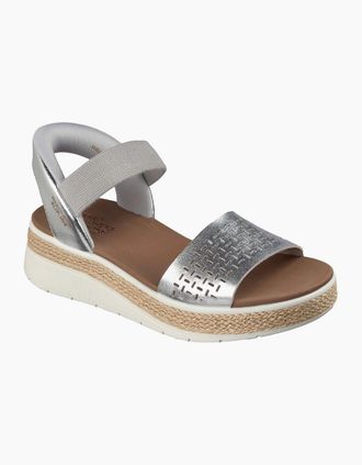 Skechers Womens Skechers BOBS Sun Ray Womens Silver Standard Sandals - Size: 4