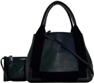 Balenciaga Black Leather Handbag Pouch Shoulder Bag Tote Bag (Pre-Owned)