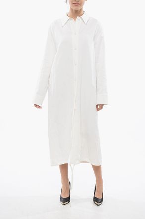 Jil Sander Coated Linen Chemisier with Drawstring Jil Sander