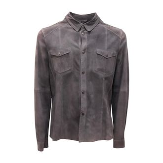 Gimos Light Jackets, male, Gray, L, Vintage Effect Suede Jacket Model 5J155