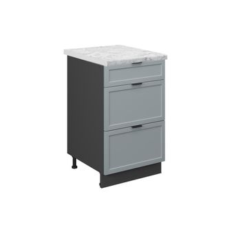 Vicco Mueble Bajo De Cocina Fame-line, Azul Claro-gris, 50 Cm, Et M&aacute;rmol