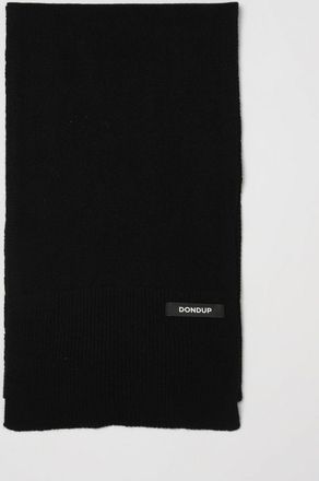 Dondup Ribbed Wool and Cashmere Blend Scarf with Applied Logo