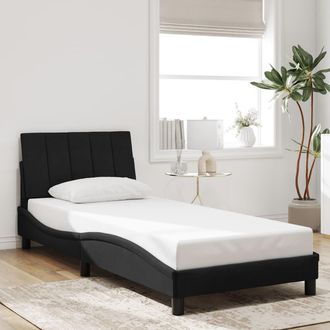 vidaXL Estructura De Cama Sin Colch&oacute;n Terciopelo Negro 90x190 Cm Vidaxl