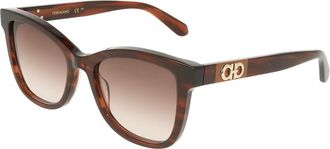 Ferragamo Burgundy Gradient Square Ladies Sunglasses SF2108S 656 54