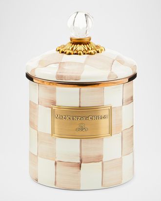 MacKenzie-Childs Mocha Check Small Canister