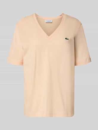 Lacoste Relaxed Fit T-Shirt aus reiner Baumwolle in Rosa, Gr&ouml;&szlig;e 34