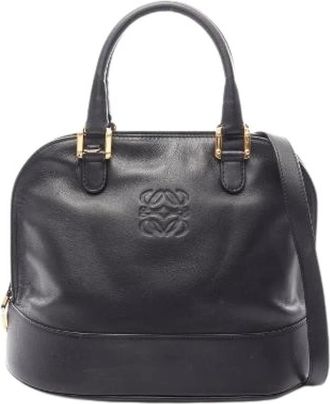 Loewe Pre-owned Anagram Leder 2way Handtas - Dames - Vintage Handtas - Zwart - ONE Size - Leer - Vintage