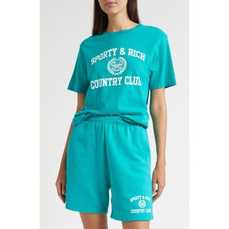 Sporty & Rich Varsity Crest Graphic T-Shirt in Spring Green at Nordstrom Rack, Size Xx-Large