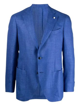 Luigi Bianchi notched-Lapels pouch-pockets blazer - Blauw