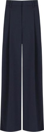 Max Mara Asta Pants - Dames - Wijde Broeken - Blauw - 3XS - Wol - Broeken