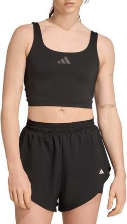 adidas Optime Climacool Longline Sports Bra in Black at Nordstrom Rack, Size X-Large