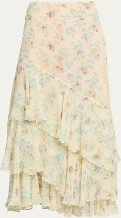 Ulla Johnson Meadow Silk Midi Skirt