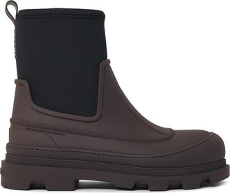 Moncler Vera Pulse Brown And Black Rubber Ankle Boots