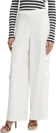 Twinset High-Waist Cargo Wijde Broek - Dames - Wijde Broeken - Beige - L - Leer - Broeken