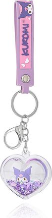 Hello Kitty Kuromi Purple Heart Liquid Keychain at Nordstrom