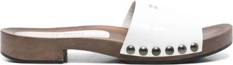 Miu Miu Lakleren klompen met studs - Wit