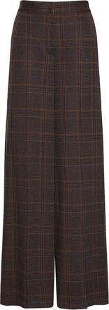 Max Mara Emiro Wijde Broek - Dames - Wijde Broeken - Bruin - XS - Wol - Broeken