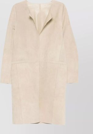 Toteme long sleeve suede leather coat