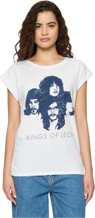 Merchcode Urban Classics Womens T-Shirt Kings of Leon Silhouette, White, S