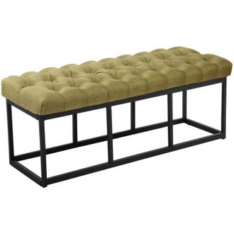 Clp Taburete Pie De Cama Amun Tela & Negro Verde 120 Cm