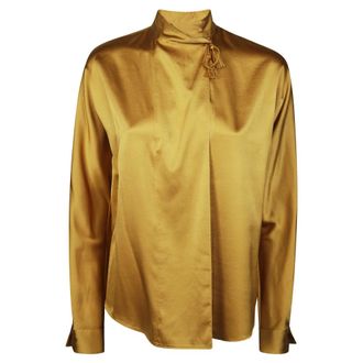 Forte_Forte Blouses, female, Brown, Size: XS Silk Satin Blouse