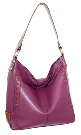 Nino Bossi Everyday Leather Hobo Bag in Viola
