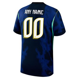 Nike Jordan Mens Brazil 2026 Match Away Jordan Aero-FIT Soccer Authentic Custom Jersey By You in Blue | NN203939009-CUS