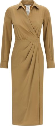 Max Mara Beige Cotton Midi Womens Dress