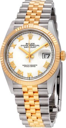 Rolex Datejust 36 White Dial Mens Stainless Steel and 18kt Yellow Gold Jubilee Watch 126233WRJ